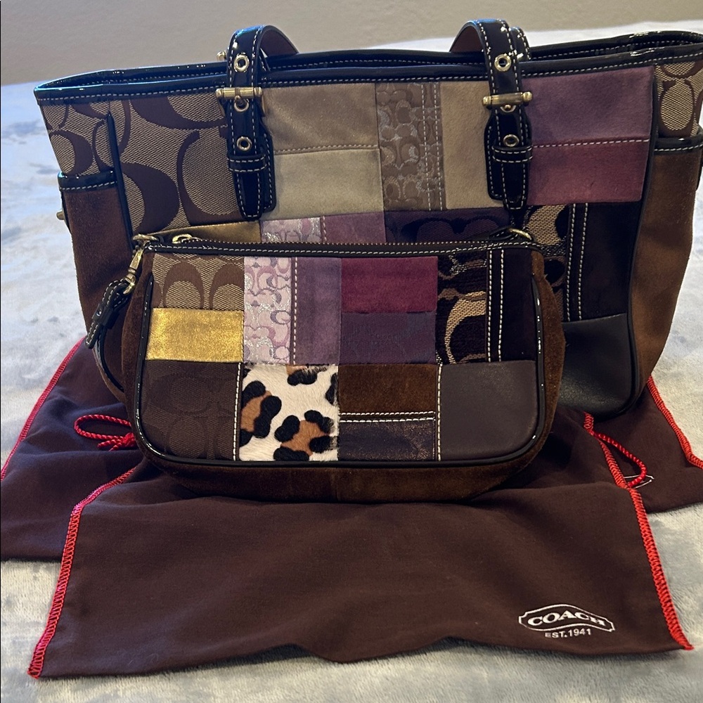 Bundle deals, Coach Patchwork Shoulder Bag and Wristlet - Multicolor